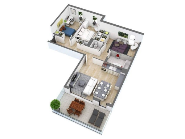 Contoh Denah Rumah 6x10 Leter L