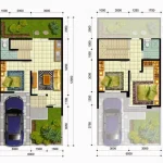 denah 2 lantai minimalis