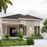 tampak depan rumah warna putih