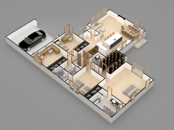 Model rumah 3 kamar lahan sempit