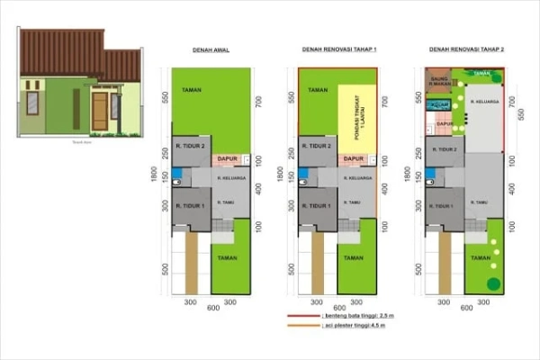 Denah Rumah Tumbuh Horizontal