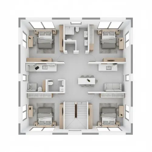 Desain Rumah 6x12 2 Lantai 4 Kamar Tidur untuk Keluarga Lebih Besar