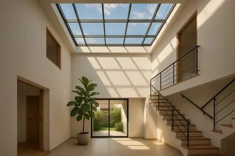 Desain Rumah Modern 6x12 dengan Void atau Skylight