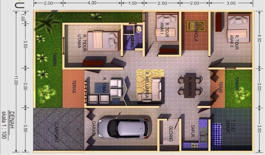 Cuma 1 Lantai Tapi Mewah! Ini Dia Inspirasi Denah Rumah 1 Lantai Terbaik