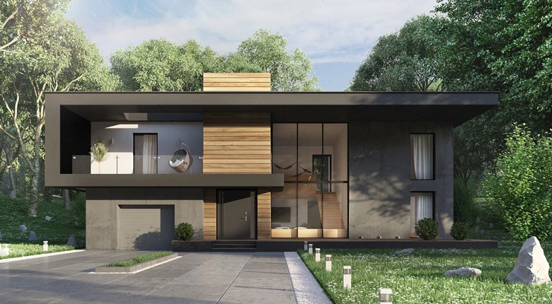 Desain Fasad Rumah Industrial yang Tidak Terlihat Kaku