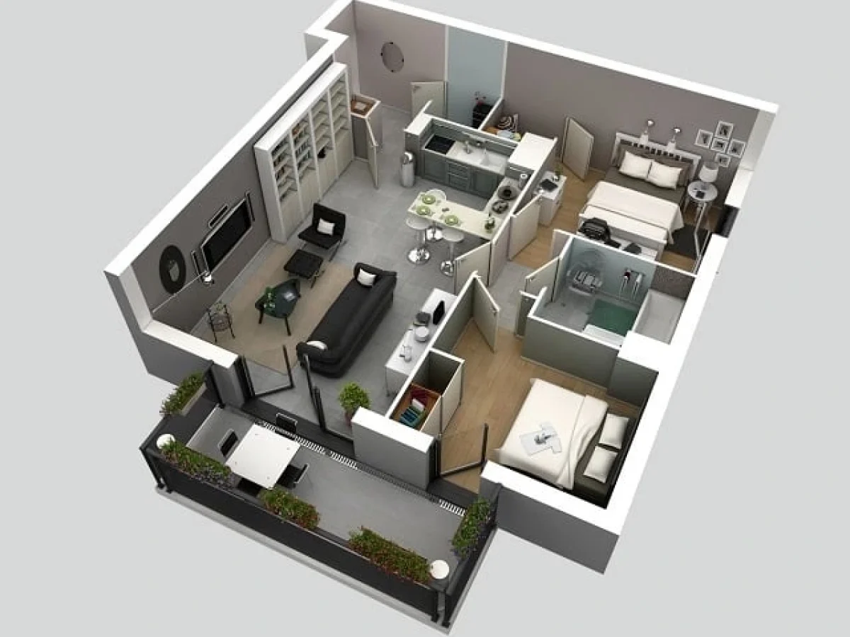 Contoh Pembagian Ruang Rumah 6x7 2 Kamar