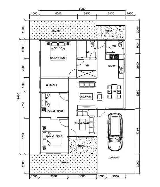 Bikin Rumah Lebih Nyaman! Denah Rumah 3 Kamar dengan Tata Ruang yang Efisien
