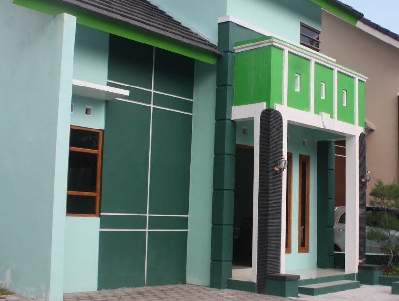 Cat rumah warna hijau kombinasi terbaru