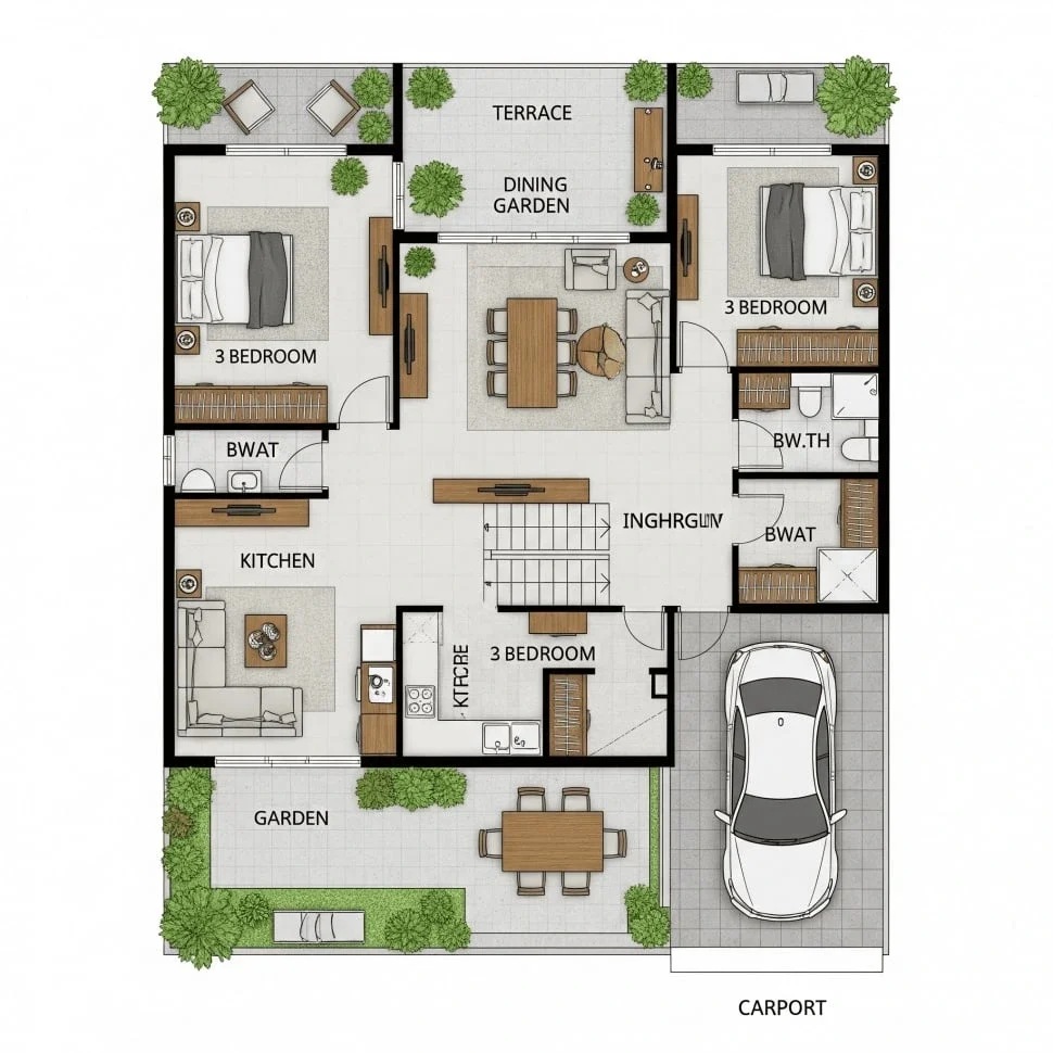 Denah Rumah 8×12 Minimalis yang Inspiratif