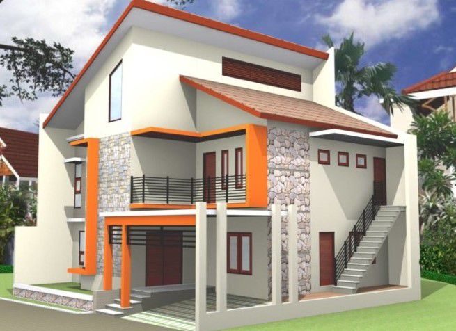 kombinasi warna cat rumah minimalis tampak depan